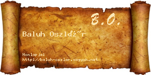 Baluh Oszlár névjegykártya